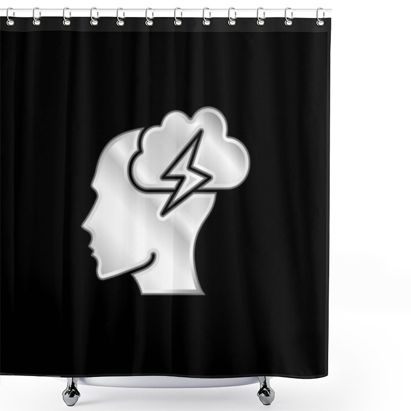 Personality  Brainstorm Silver Plated Metallic Icon Shower Curtains