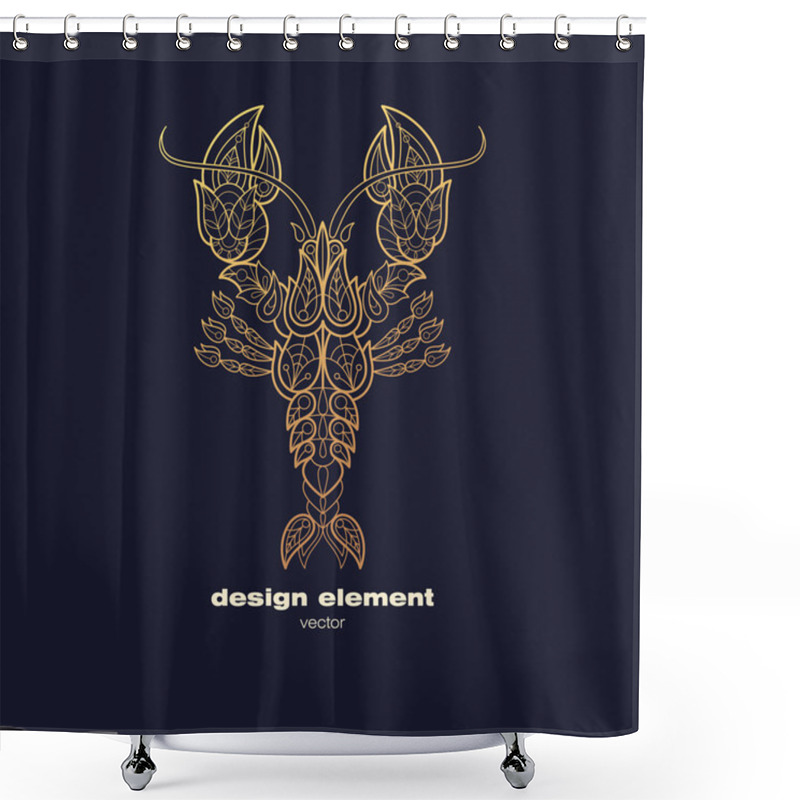 Personality  Vector Decorative Image Lobster. Shower Curtains