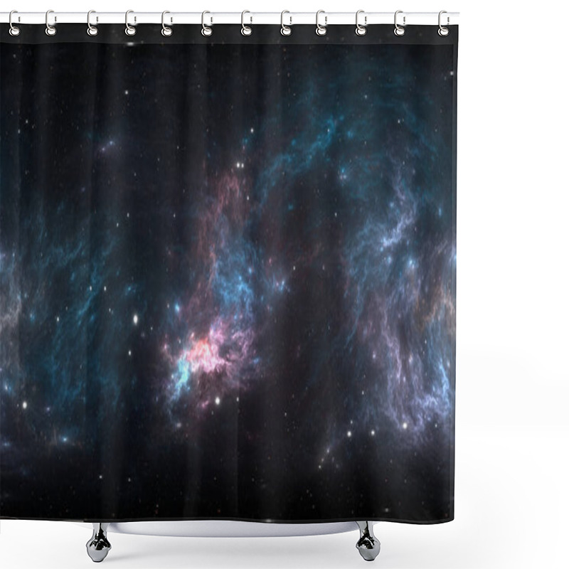 Personality  360 Degree Space Nebula Panorama, Equirectangular Projection, Environment Map. HDRI Spherical Panorama. Space Background With Nebula And Stars. 3d Illustration Shower Curtains