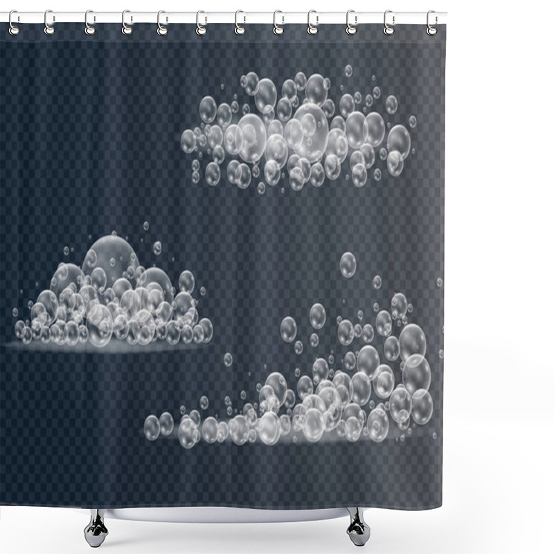 Personality  Realistic Soap Bubbles. Shower Curtains