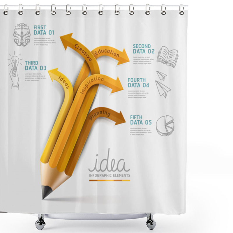 Personality  Education Pencil Infographics Shower Curtains