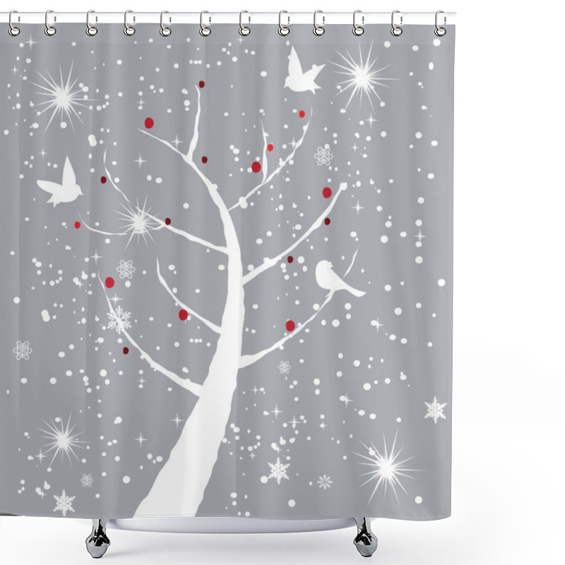 Personality  Snow Trees Shower Curtains