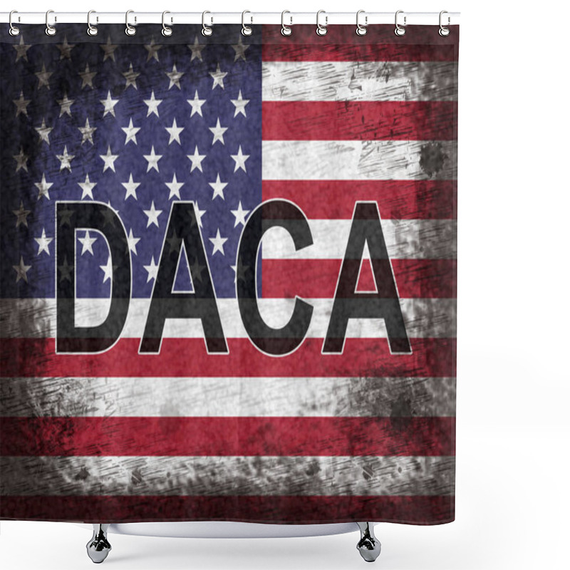 Personality  Daca Kids Dreamer Legislation Flag For Us Immigration. Passport For Immigrant Children In The United States - 2d Illustration Shower Curtains