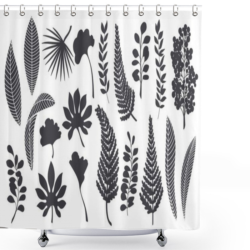 Personality  Silhouettes Tropical Leaves Shower Curtains