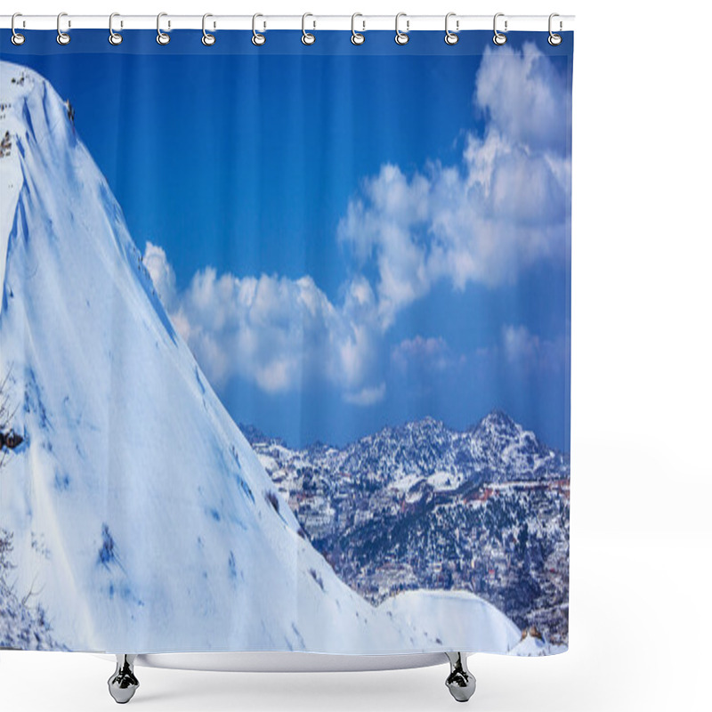 Personality  Village In The Mountains Shower Curtains