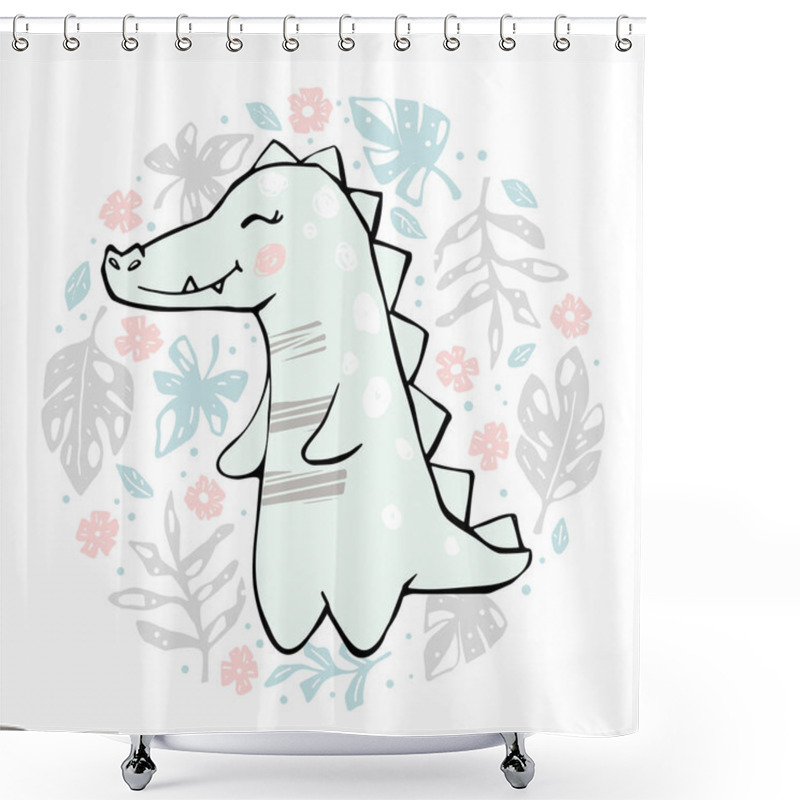 Personality  Crocodile Baby Girl Cute Print. Cool African Animal Shower Curtains