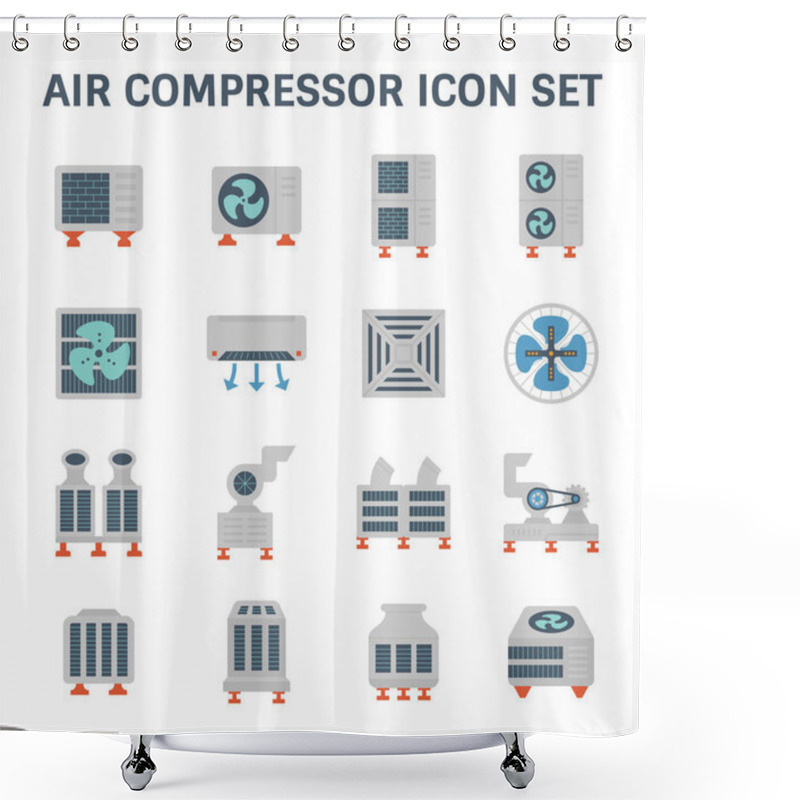 Personality  Air Conditioner Icon Shower Curtains