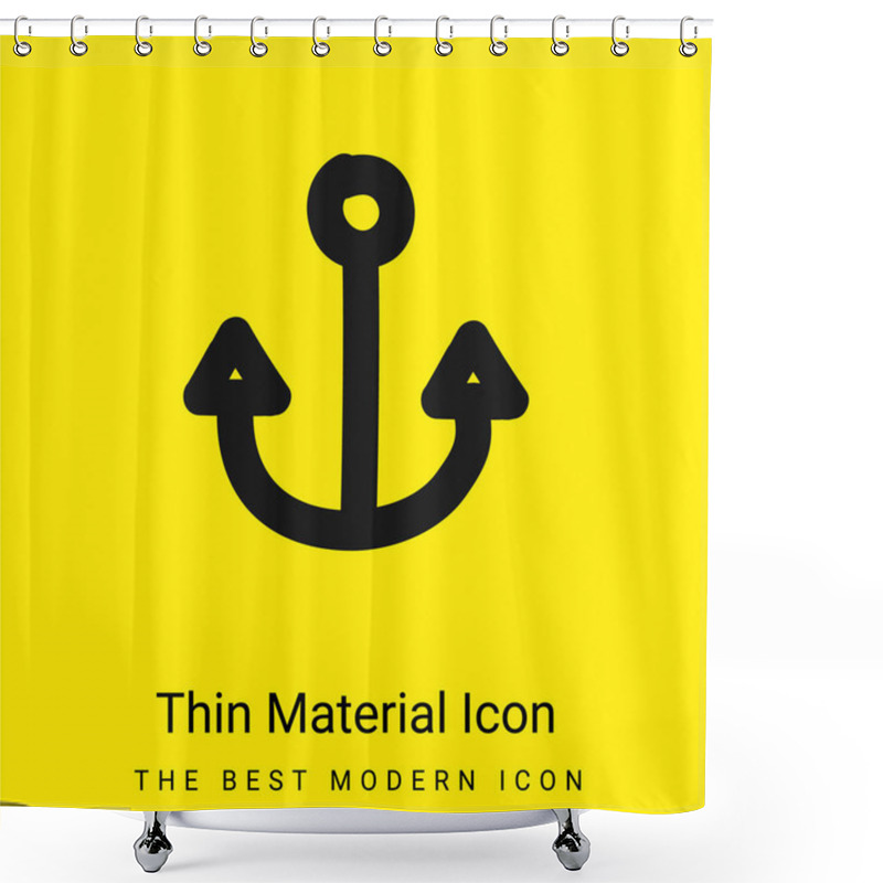 Personality  Anchor Hand Drawn Tool Minimal Bright Yellow Material Icon Shower Curtains