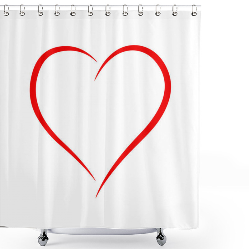 Personality  Beautiful Red Heart - Stock Vector Shower Curtains