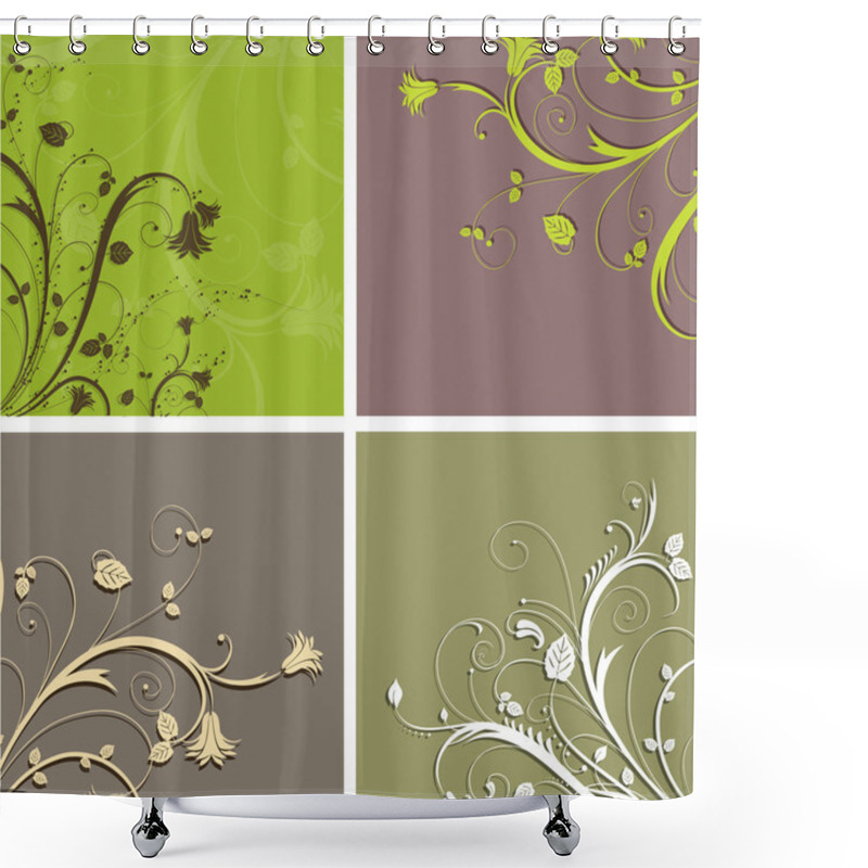 Personality  Floral Backgrounds Shower Curtains