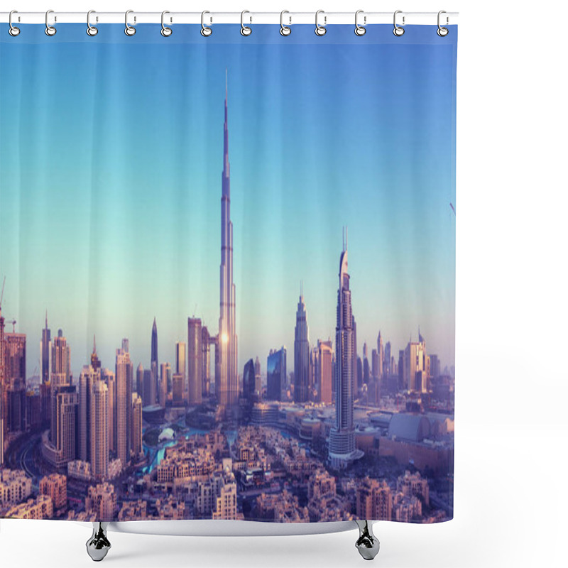 Personality  Dubai Skyline, United Arab Emirates Shower Curtains