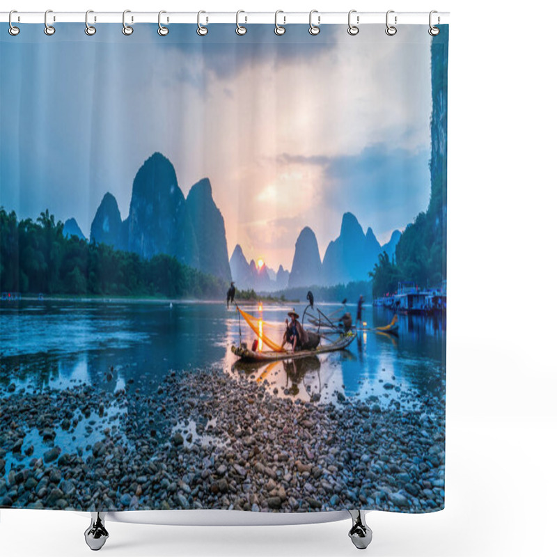 Personality  The Beautiful Landscape Scenery Of Guilin, Guangxi Shower Curtains