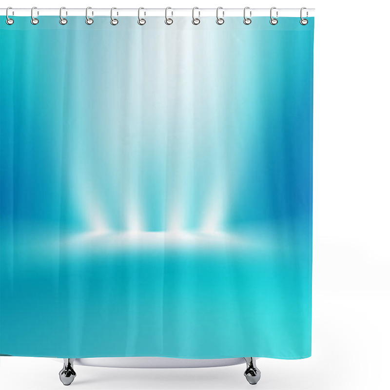 Personality  Blue Empty Room Studio Gradient Used For Background And Display Your Product Shower Curtains