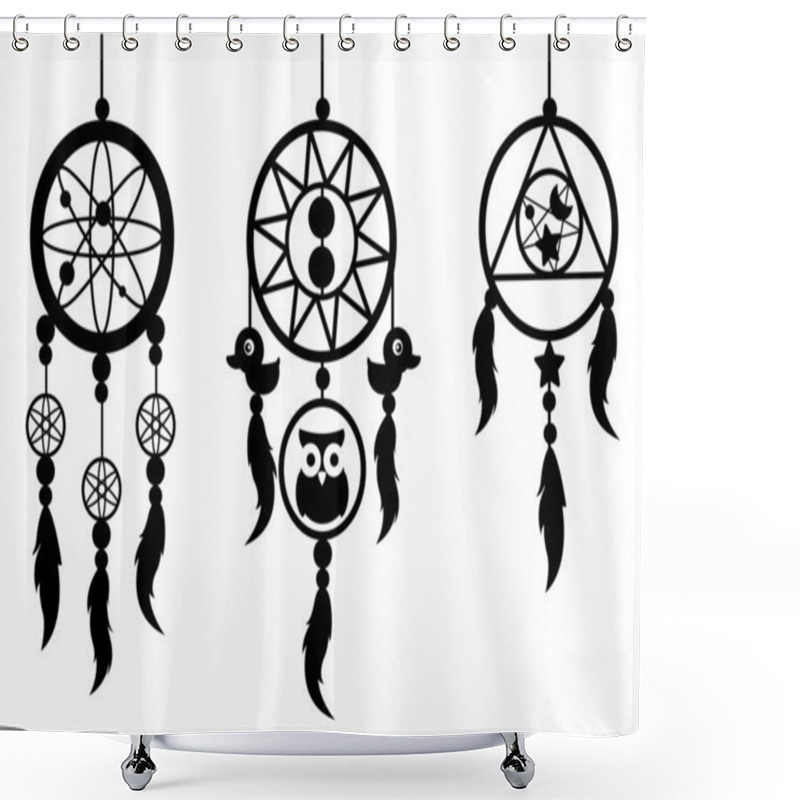 Personality  Indian Dream Catcher Vector Shower Curtains