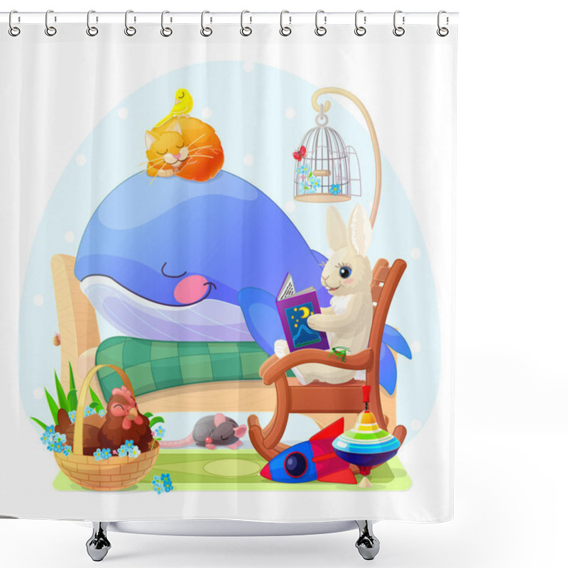 Personality  Vector Nursery Wall Art For Kids Shower Curtains