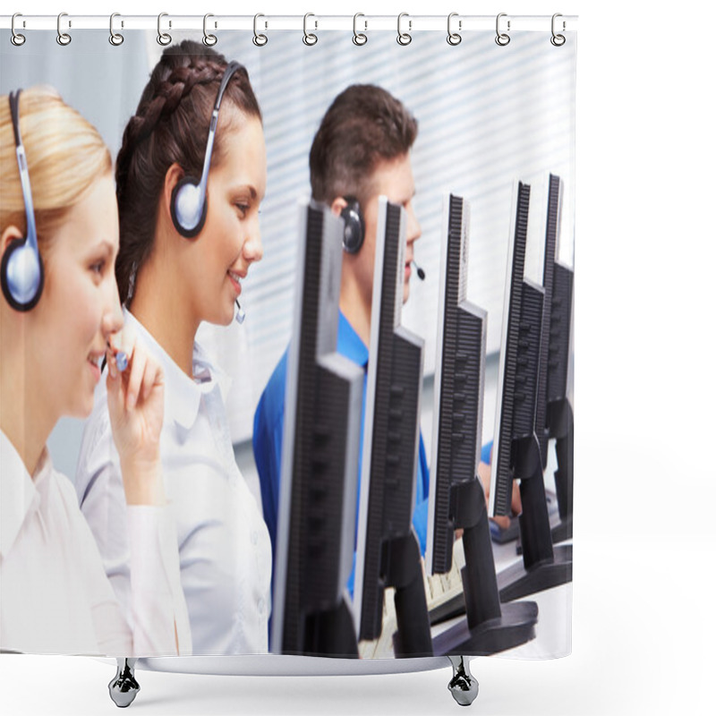 Personality  Telephone Conversation Shower Curtains