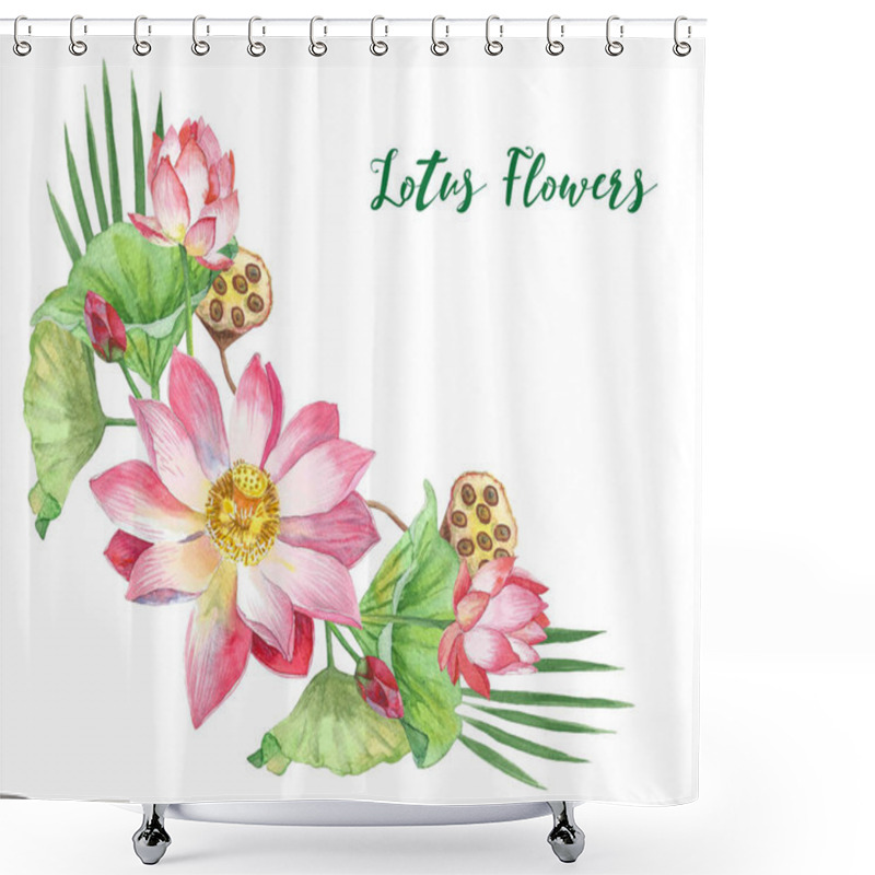 Personality  Lotus Flowers. Hand Drawn Illustration Shower Curtains