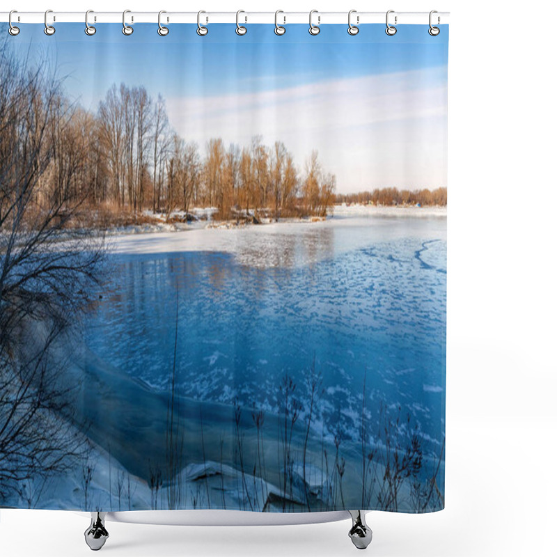 Personality  Frozen Dnieper River In Kiev Shower Curtains