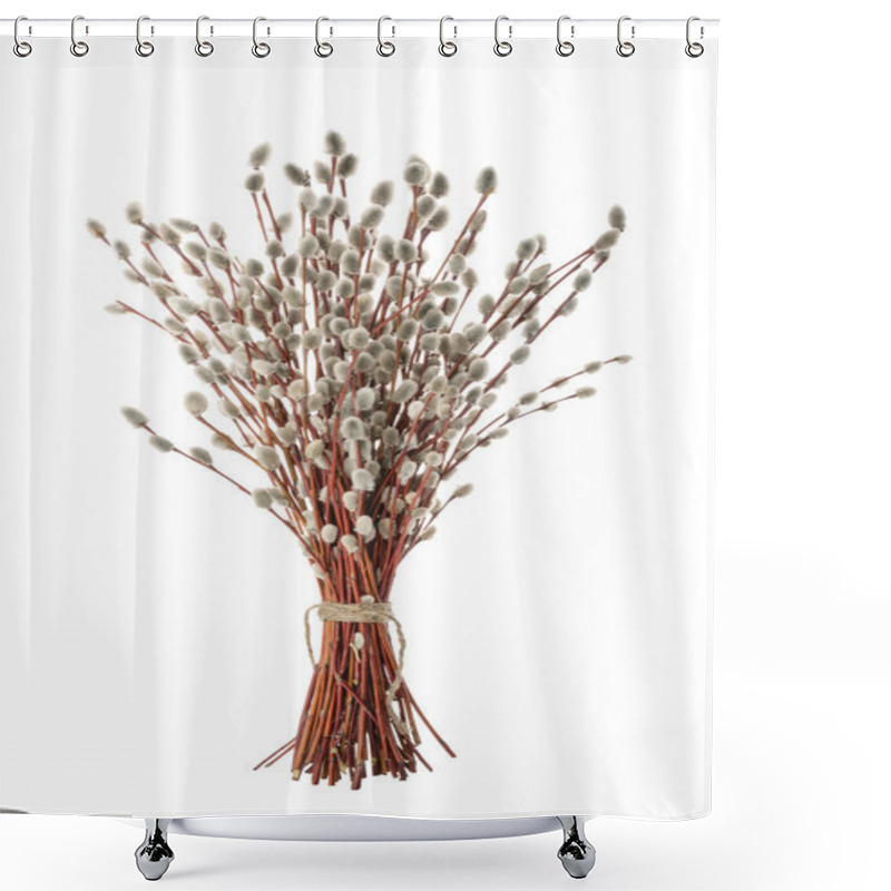 Personality  Willow Twigs Isolated On White. Without Shadow Shower Curtains