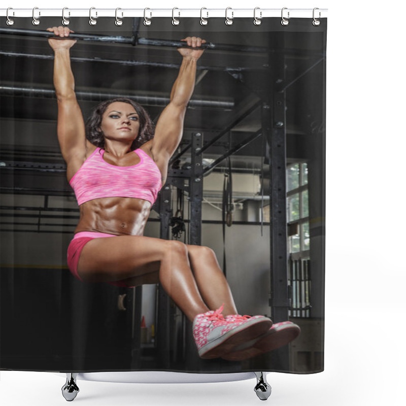 Personality  Female Doing Abs Exercises Shower Curtains