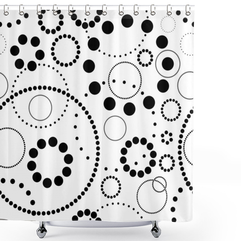 Personality  Seamless Black And White Pattern Shower Curtains