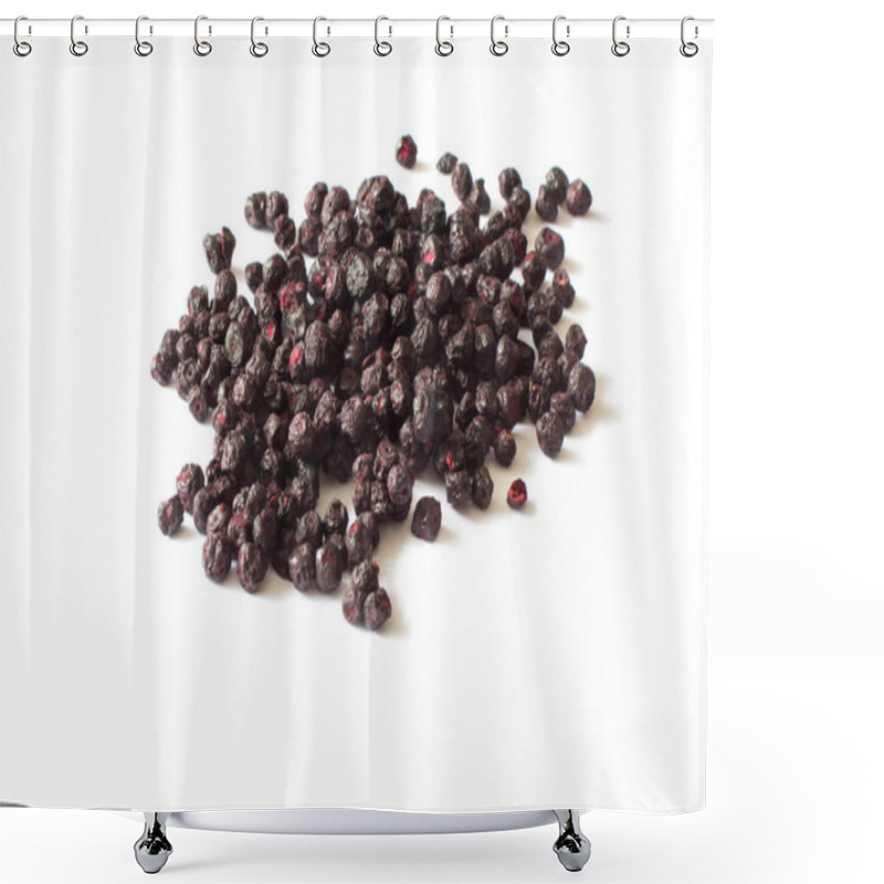 Personality  Freeze Dried Blueberries On A White Background. Shower Curtains