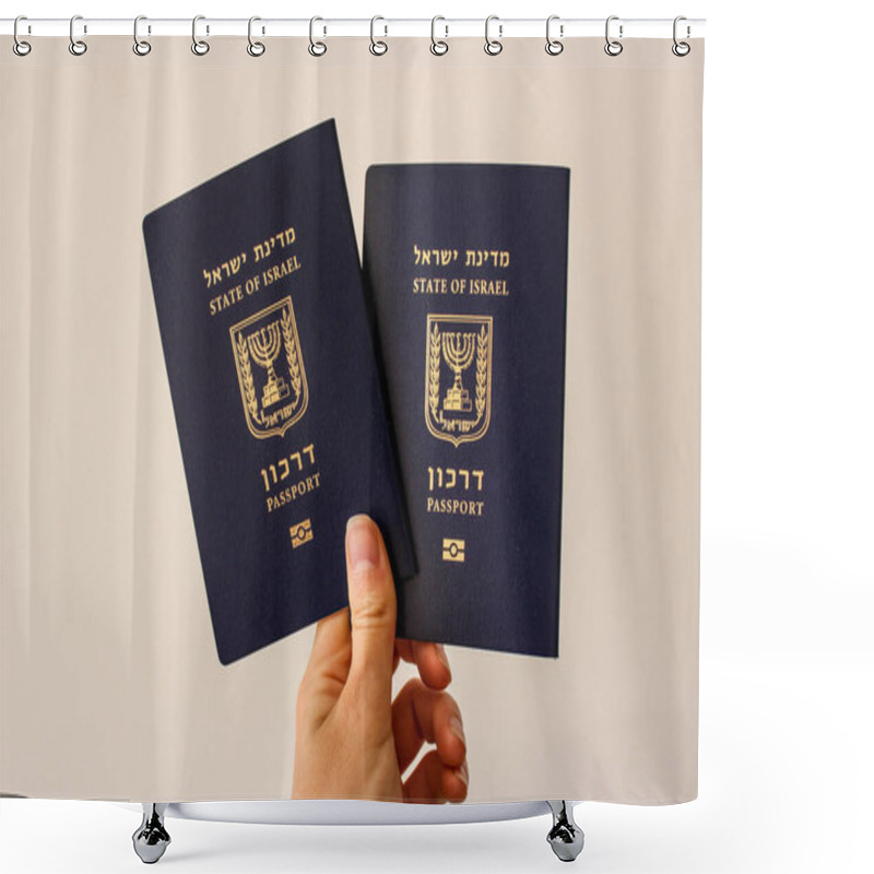 Personality  Israel's Foreign Passport - Darkons In Hand Shower Curtains