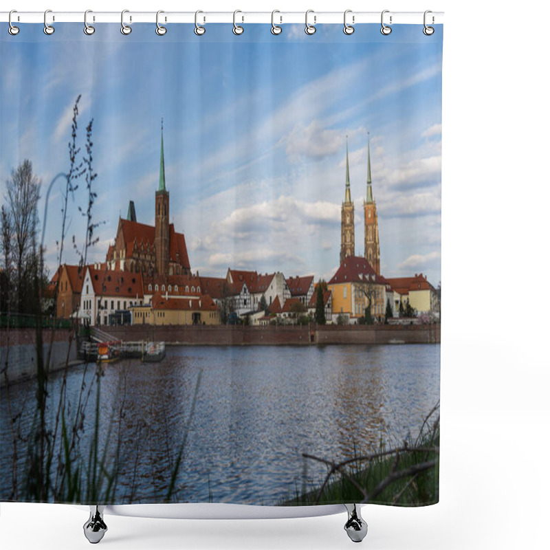 Personality  Cathedral Of St John Baptist And River In Wroclaw Shower Curtains