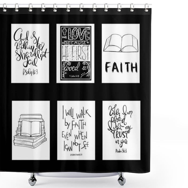 Personality  Always Put Your Hope In GOD. Bible Lettering.  Brush Calligraphy. Words About God. Shower Curtains