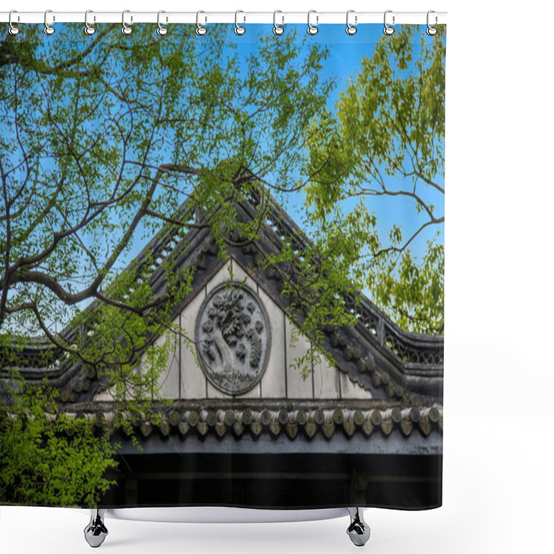 Personality  Wuxi Taihu Liyuan Garden Architecture Shower Curtains