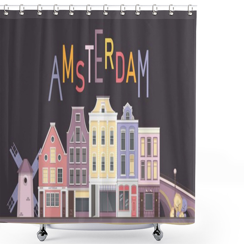 Personality  Vector City Amsterdam Shower Curtains