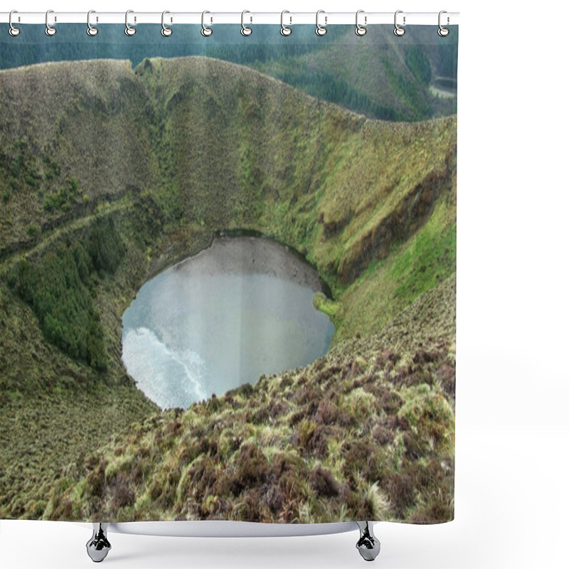 Personality  Crater Lake At The Azores Shower Curtains