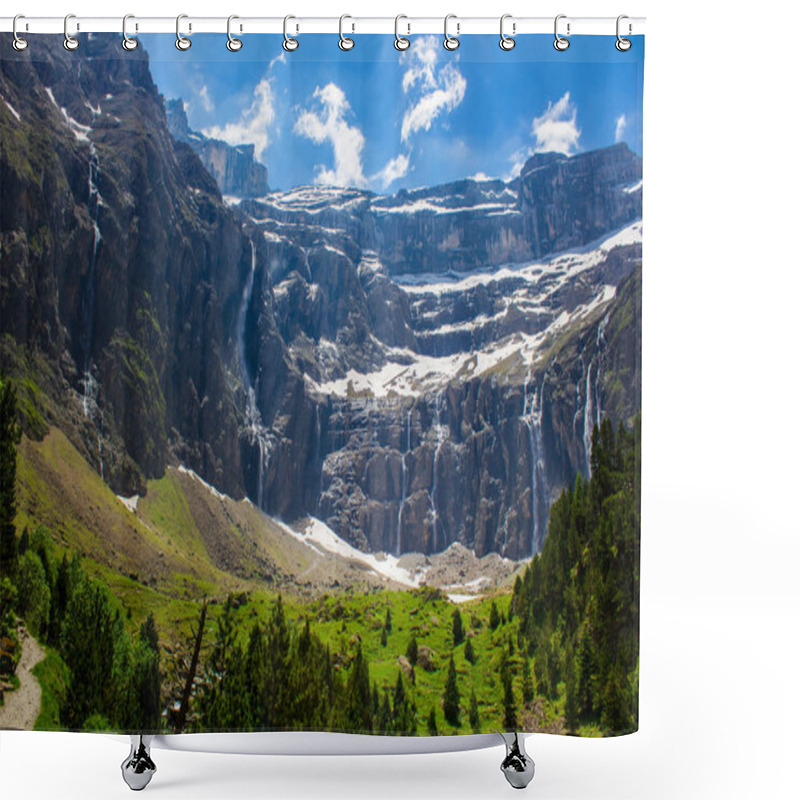 Personality  Waterfall In Pyrenees, France, Gavarnie Shower Curtains