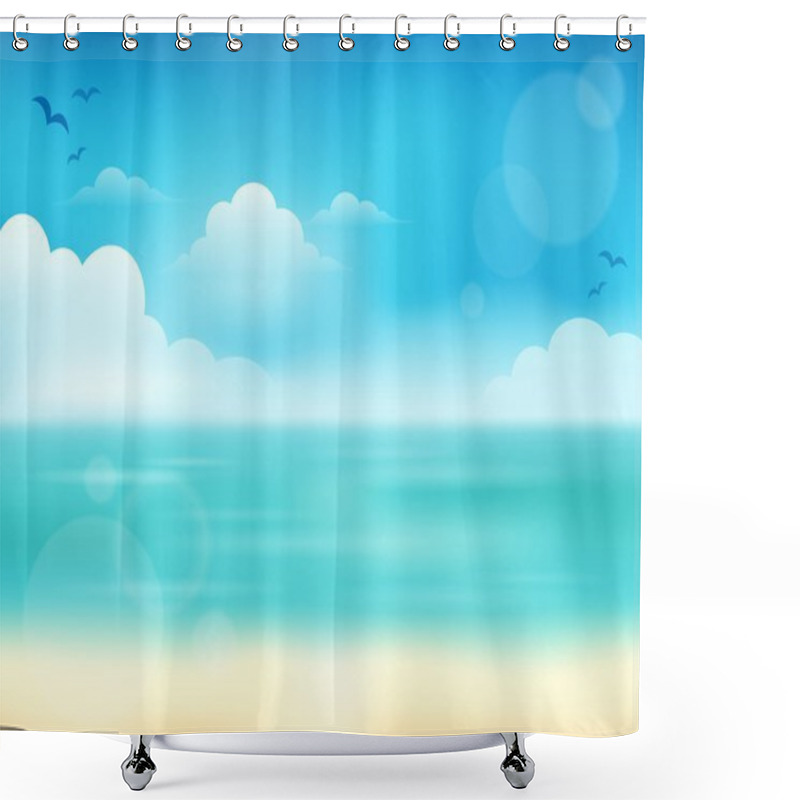 Personality  Summer Theme Abstract Background 2 Shower Curtains