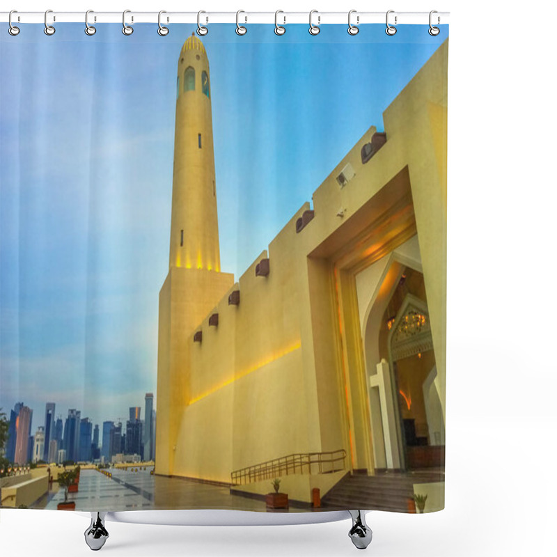 Personality  West Bay And Doha Mosque Shower Curtains