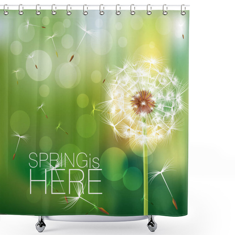 Personality  Spring Grass With Flowers Shower Curtains