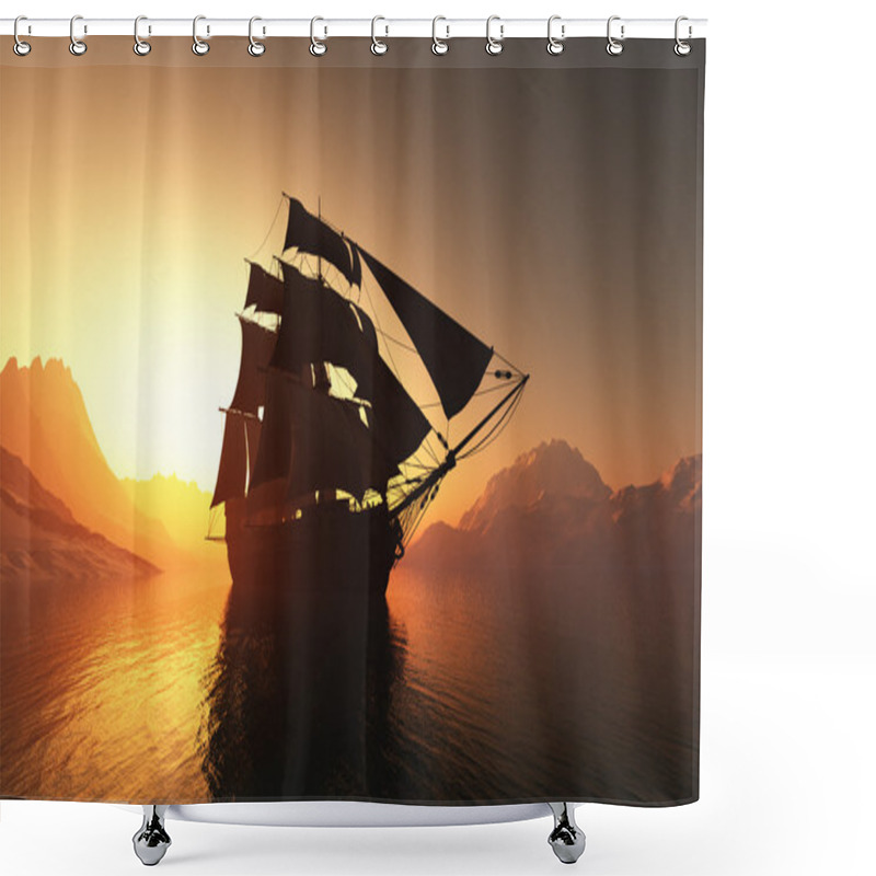 Personality  Sailboat In The Sea. Shower Curtains