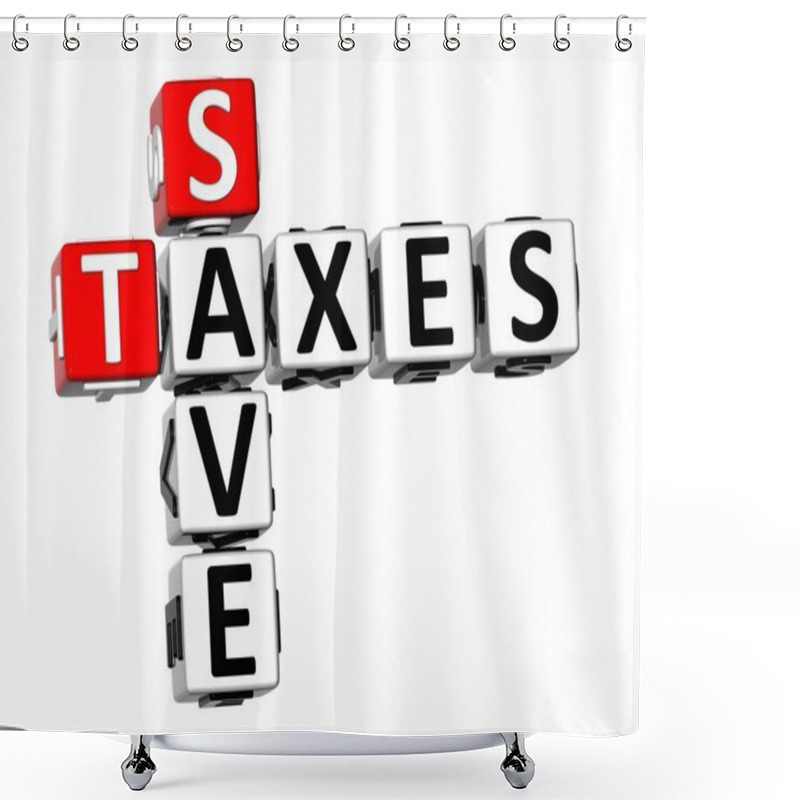 Personality  3D Save Taxes Crossword Shower Curtains