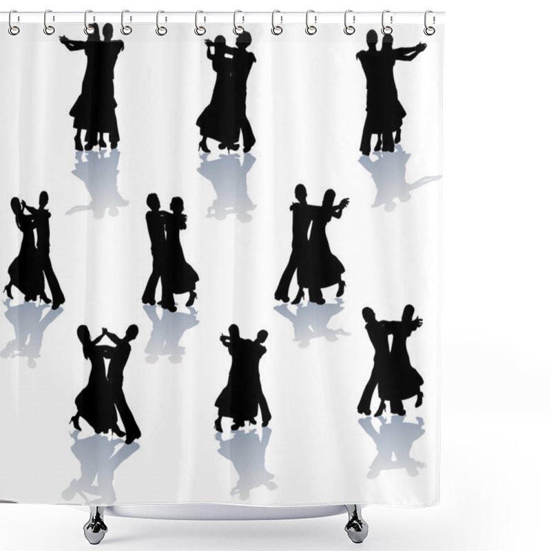 Personality  Ballroom Dance Silhouettes Shower Curtains