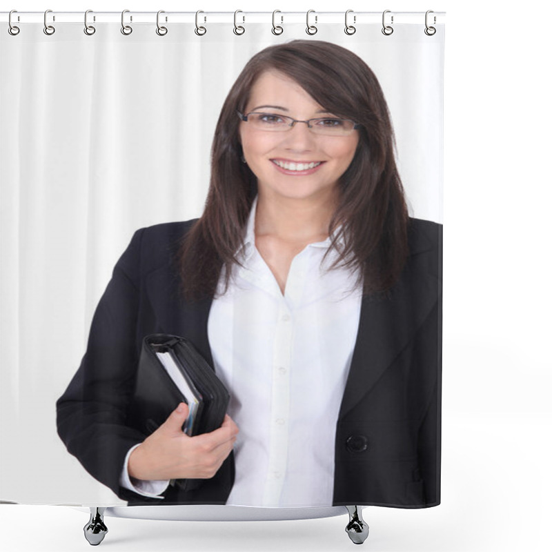 Personality  Businesswoman With Agenda Shower Curtains