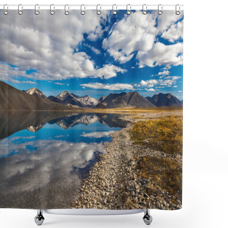 Personality  Reflection In Mountain Lake, Chukotka, Russia Shower Curtains