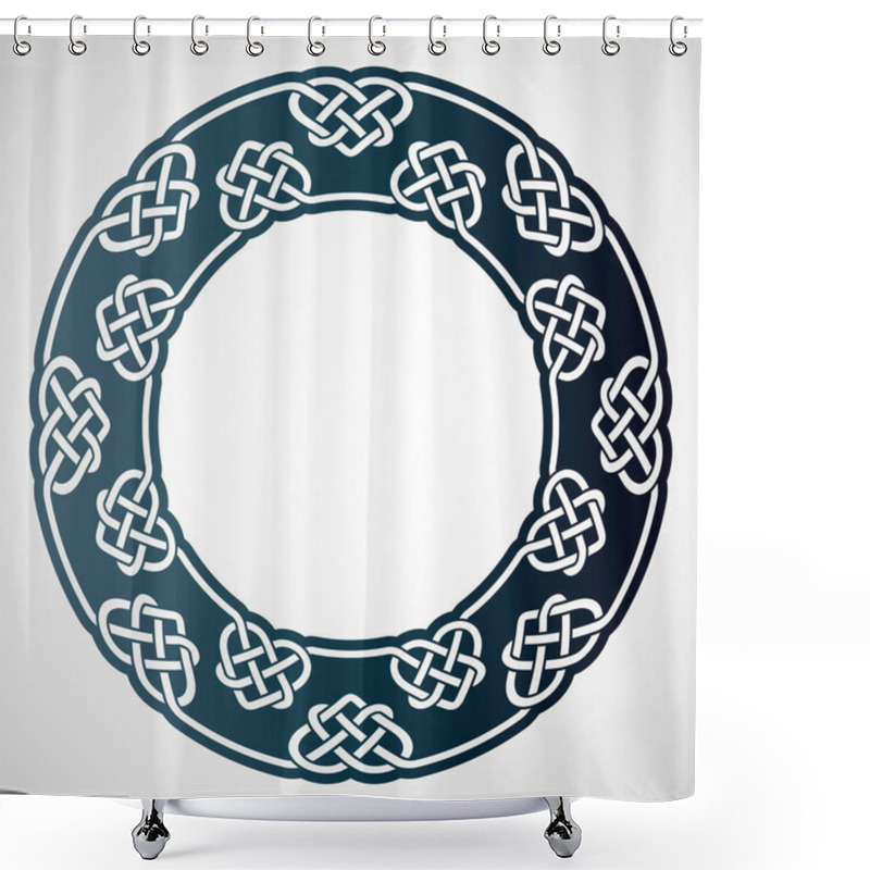 Personality  Openwork Round Frame With Celtic Motif. Laser Cutting Template. Shower Curtains