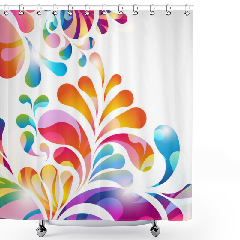 Personality  Abstract Background With Bright Teardrop-shaped Arches. Shower Curtains