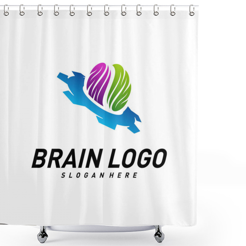 Personality  Brain With Gear, Creative Mind With Mechanic, Learning And Design Icons. People Symbols. Colorful Icon Shower Curtains