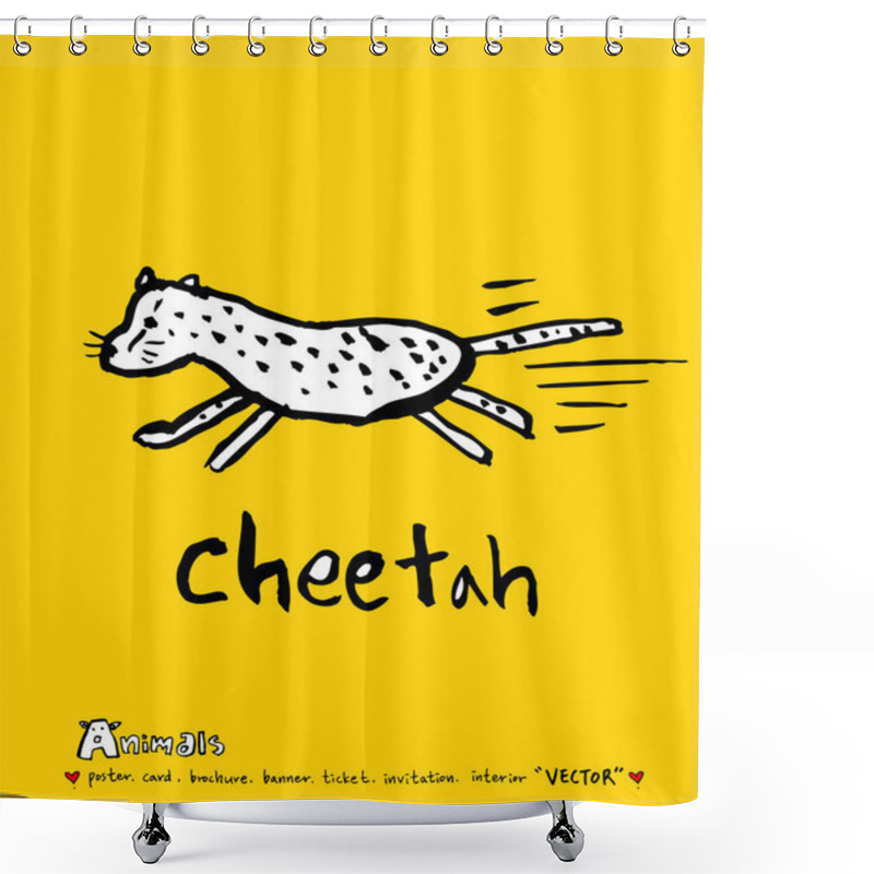 Personality  Animal Sketch / Hand Drawn Zoo Illustration - Vector Shower Curtains