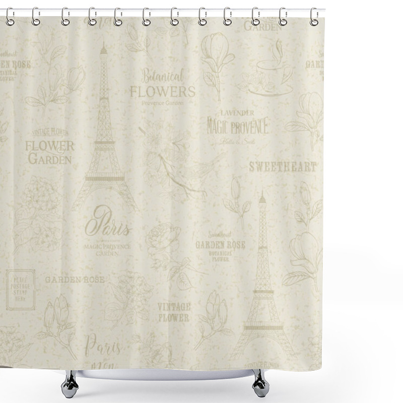 Personality  Paris Romantic Seamless Pattern. Shower Curtains