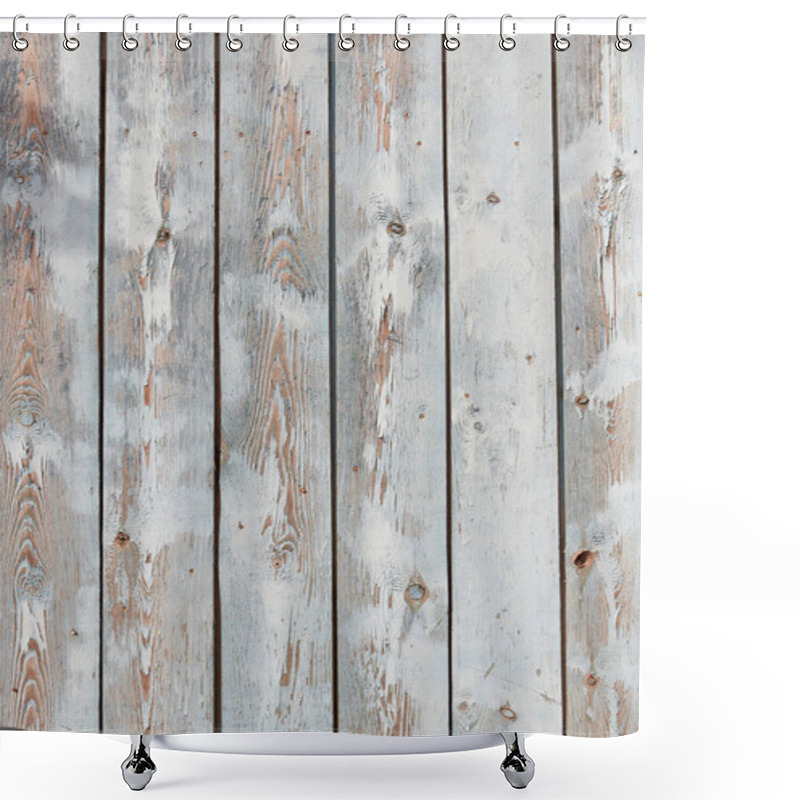 Personality  Shabby Chic Wood Background. Texture Of Old Wooden Boards. Faded Shower Curtains