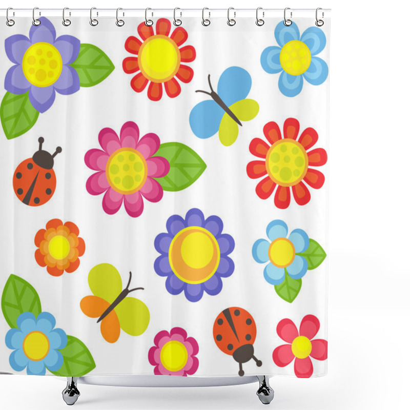 Personality  Set Of Flowers Shower Curtains