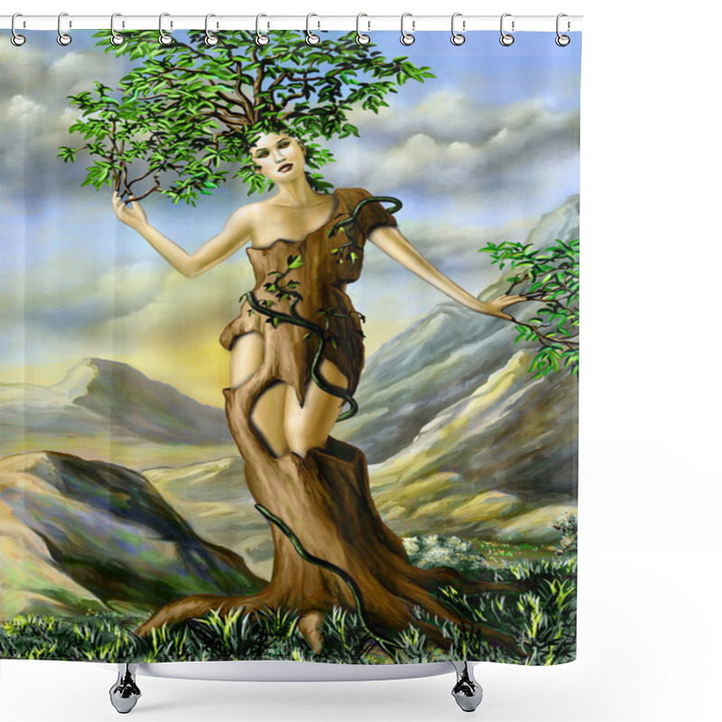 Personality  Tree Girl Shower Curtains