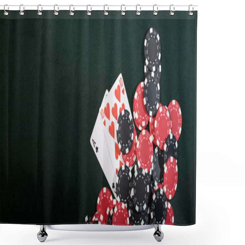 Personality  Casino Chips And Poker Cards Shower Curtains